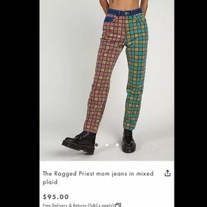 The Ragged Priest Mom Jeans In Mixed Plaid - 28